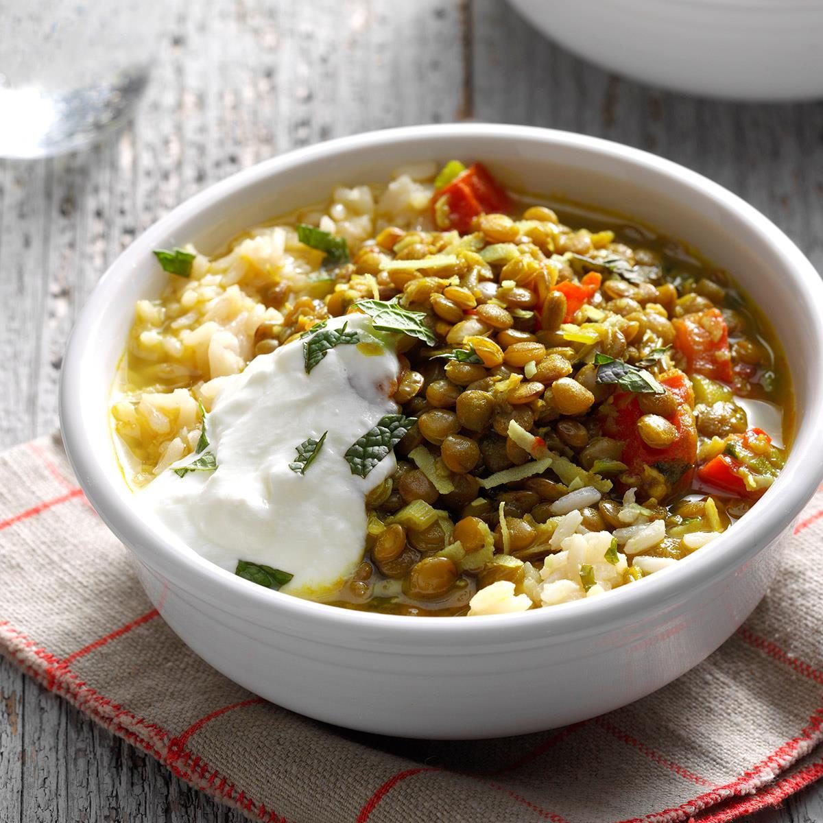 Coconut lentils with rice