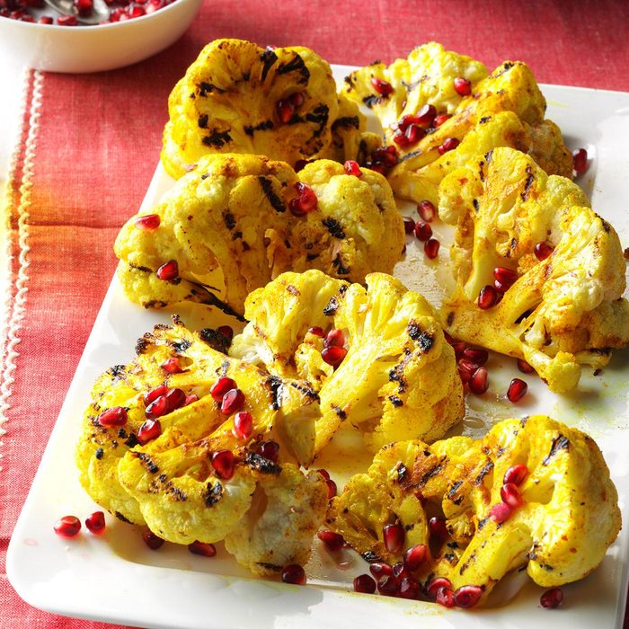 Grilled cauliflower wedges