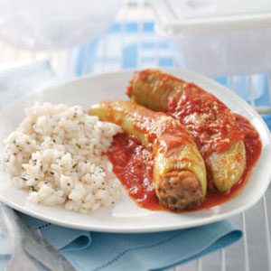 Three-Meat Stuffed Banana Peppers