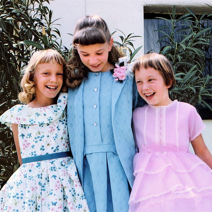 Three girls smiling