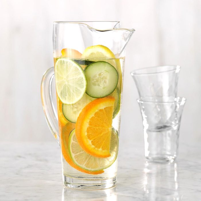 Citrus and cucumber infused water