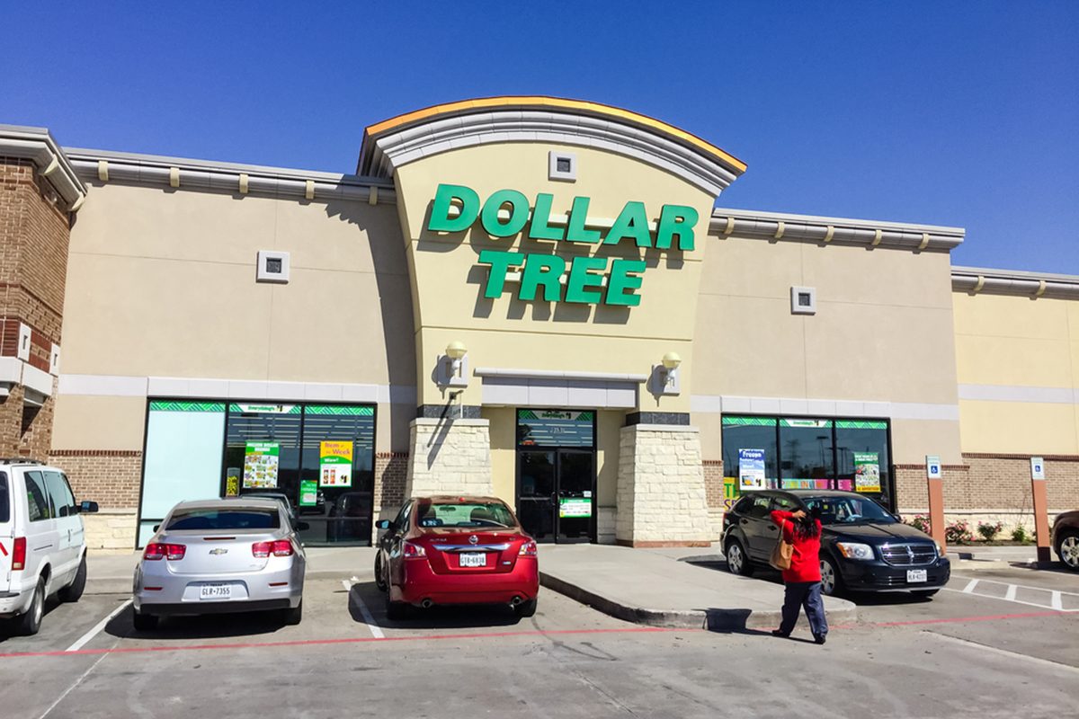 Customers enter Dollar Tree