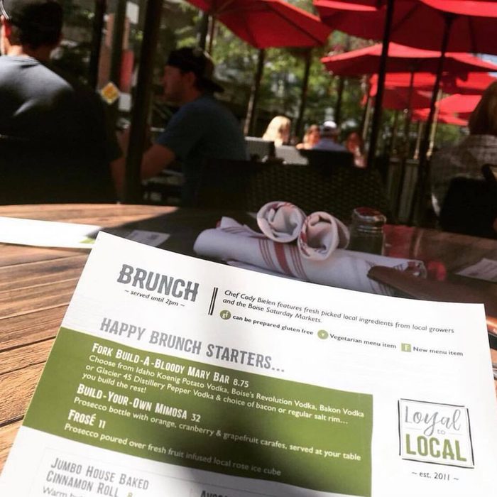 Brunch menu at Fork