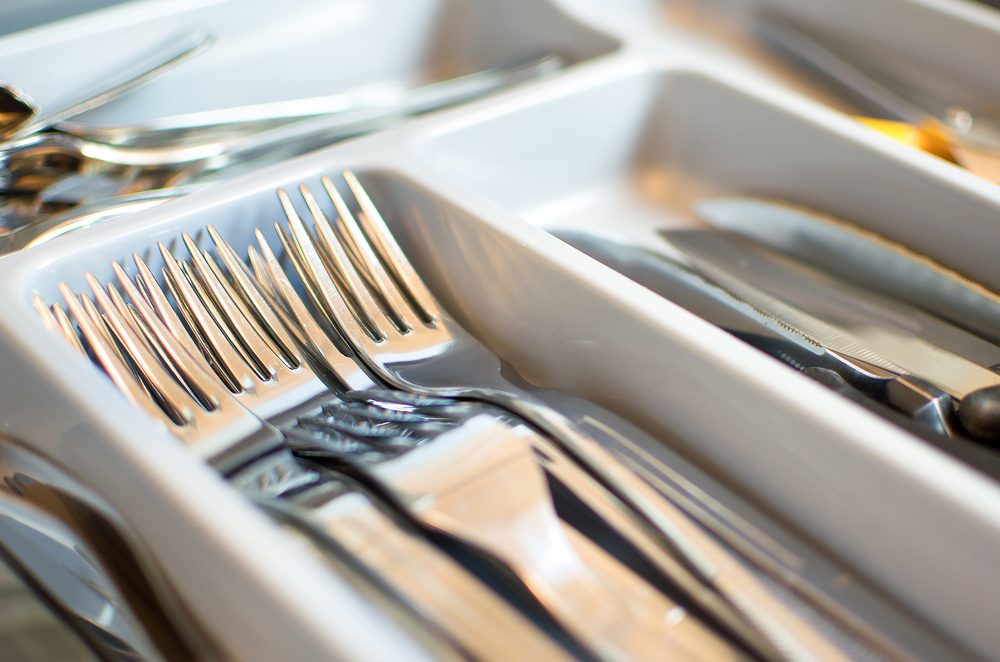 forks closeup cutlery drawer silverware; Shutterstock ID 430320064; Job (TFH, TOH, RD, BNB, CWM, CM): Taste of Home