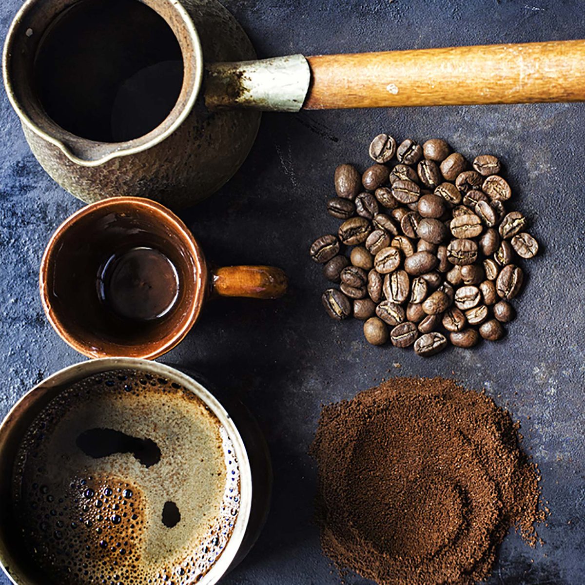 Coffee drink, ground and whole beans