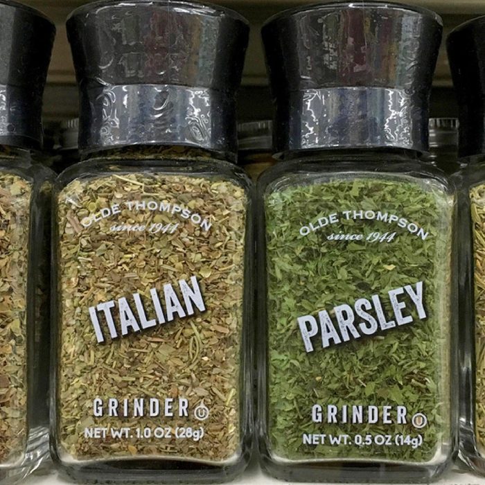 Spices on shelf