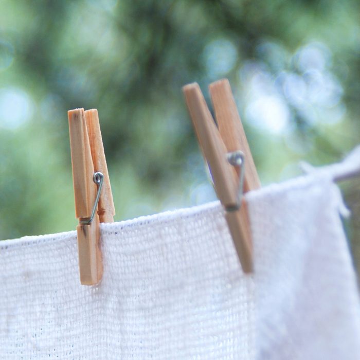 Line-drying clothes