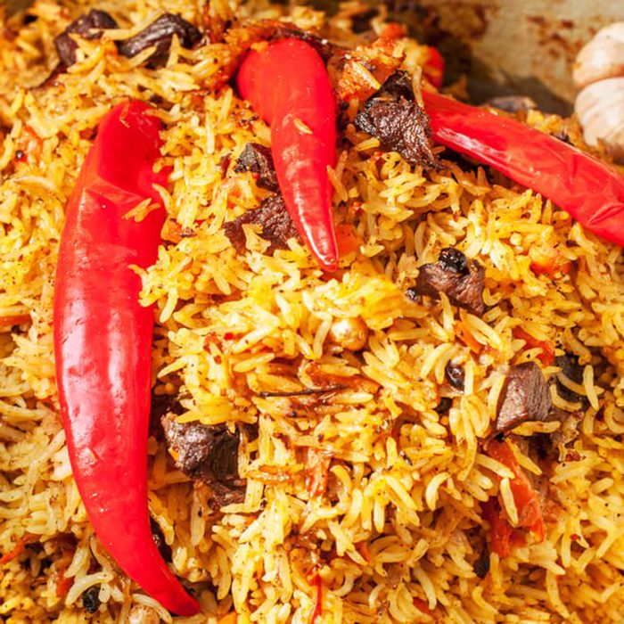 Meat-flavored rice
