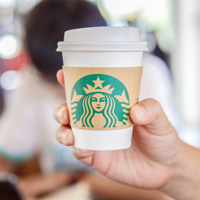Espresso Blended Beverages served in the hand inside of starbuck shop at Siam Paragon, Bangkok, Thailand.