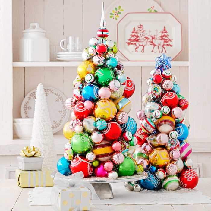 Country Woman Magazine's Vintage Ornament Tree DIY holiday home decor craft project
