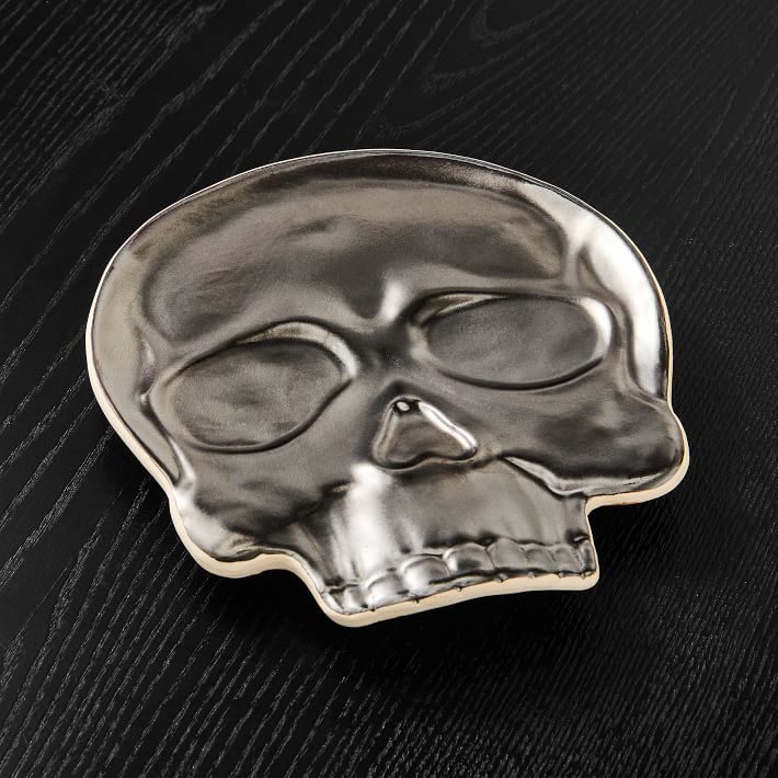 Halloween Ceramic Skull Plates