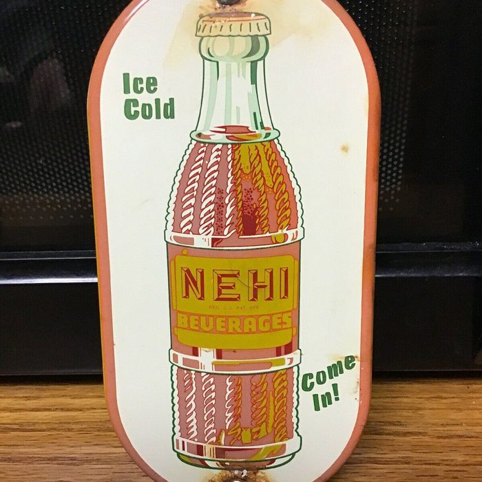 Vintage Nehi Orange Soda Porcelain Advertising Door Push Drink Sign