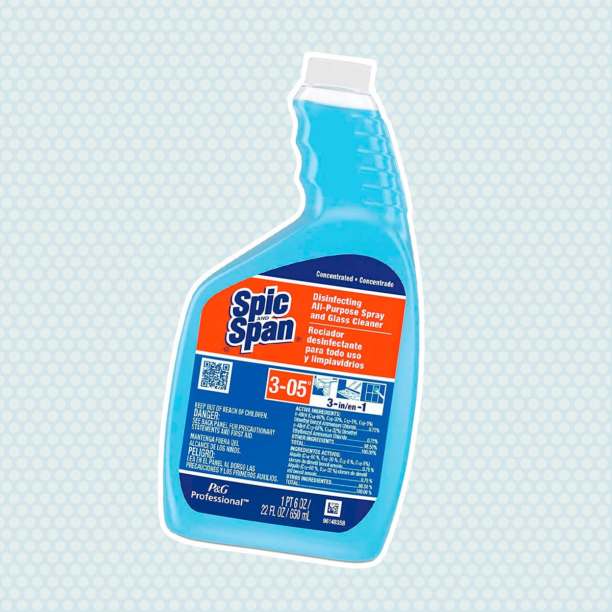 Spic and Span 08636 Disinfecting All-Purpose Spray & Glass Cleaner, Concentrate Liquid, 22oz (Case of 3)