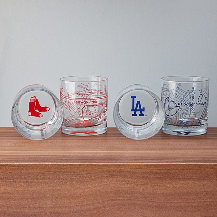 gifts for men Baseball Park Map Glasses Set Of 2