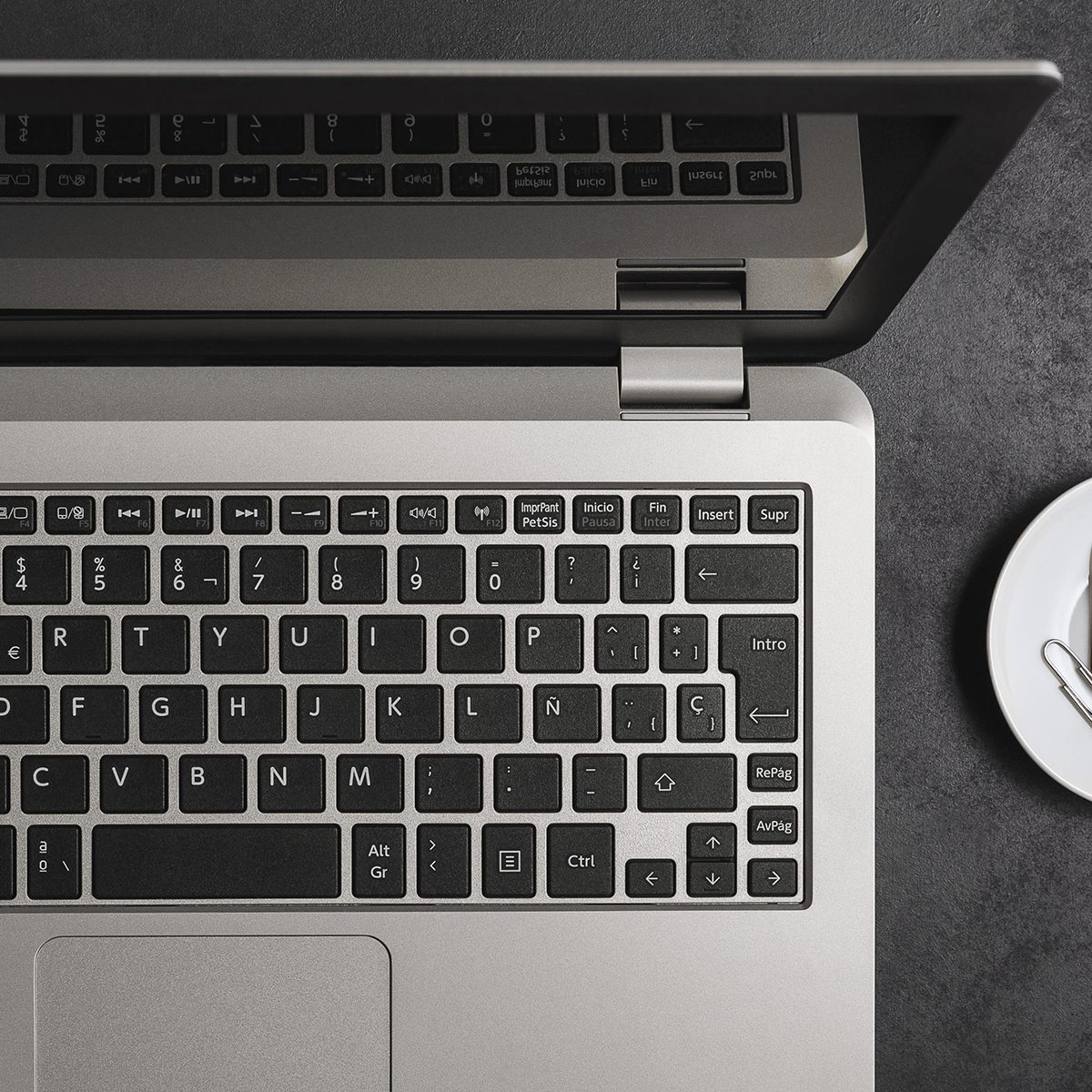 Modern man's business desk from above with masculine accessories