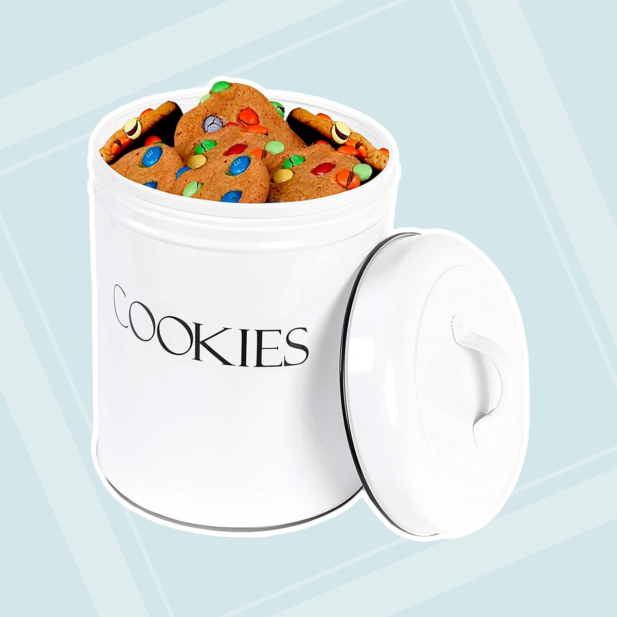 Vintage Cookie Jar with Airtight Lid, Cute Cookie Container, Decorative Kitchen Food Storage Holder for Cookies, Biscuits, and Baked Treats, White