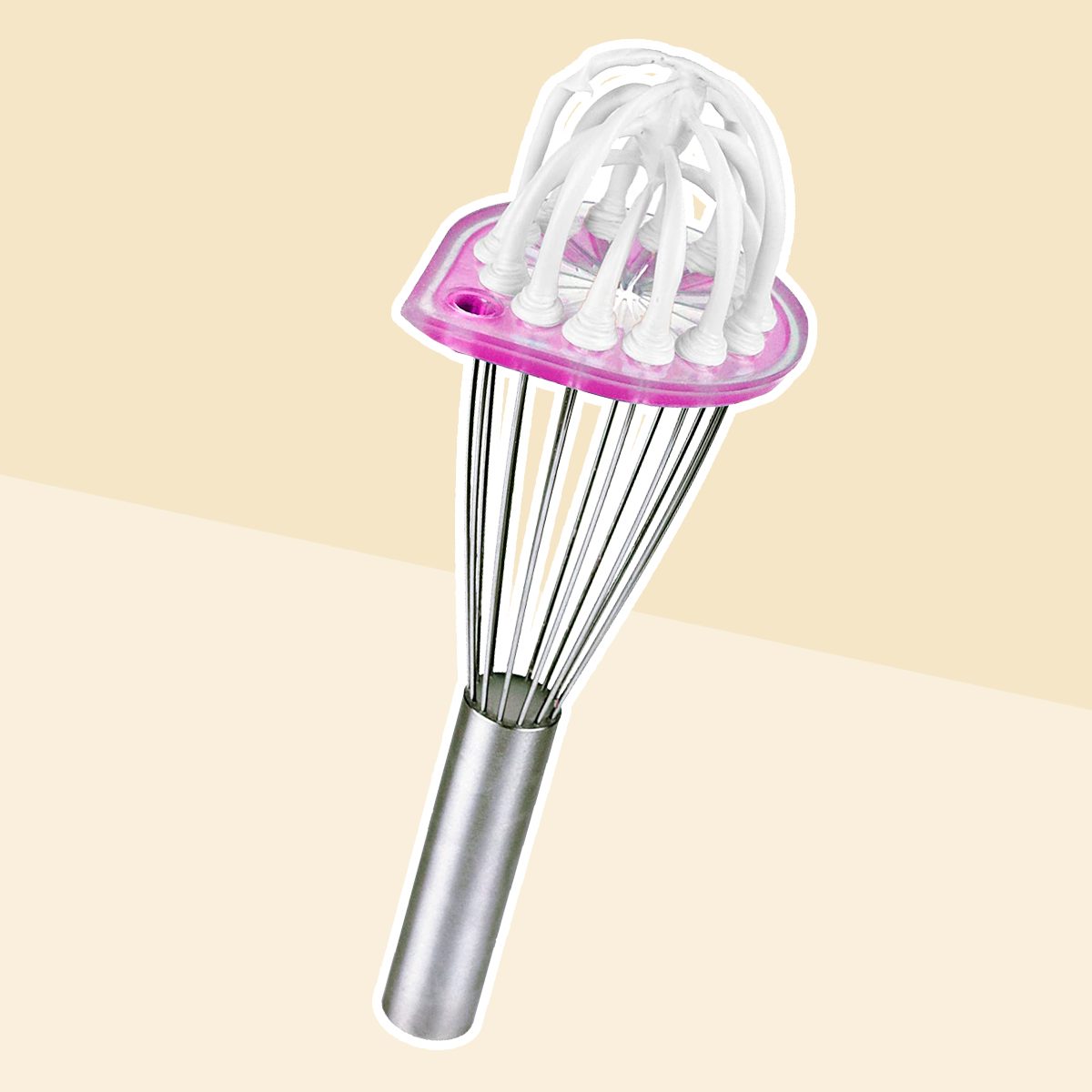 Whisk Wiper - Wipe a Whisk Easily - Multipurpose Kitchen Tool, Made In USA - Includes 11" Stainless-Steel Whisk - Cool Baking Gadget, A Great Gift For Men and Women (Color: Violet)
