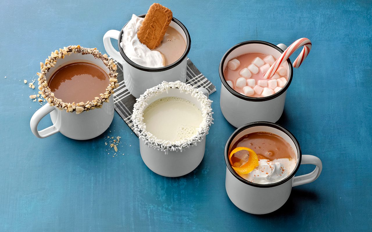 Cups of hot cocoa