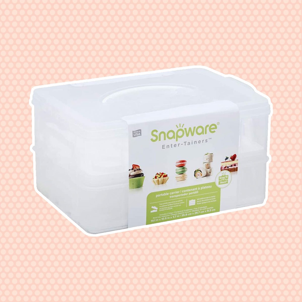 Snapware Snap 'N Stack 2-Layer Cookie, Cake, Cupcake and Brownie Storage Carrier (BPA Free Plastic, Holds Up to a Quarter-Sheet Cake)