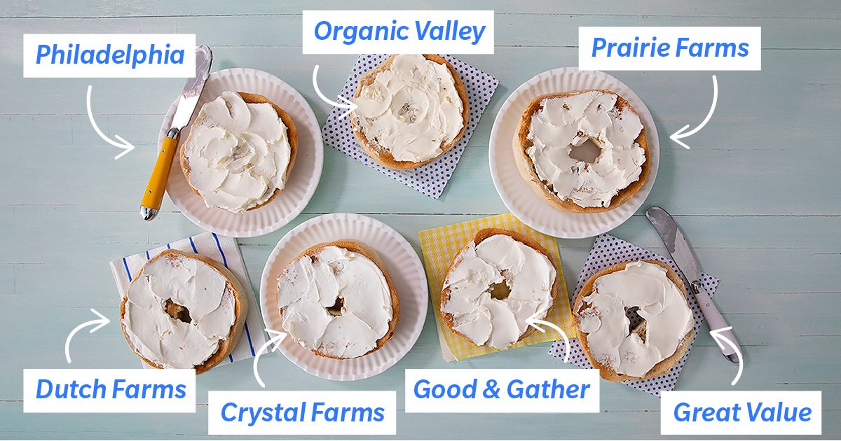 Test Kitchen Preferred cream cheese labeled