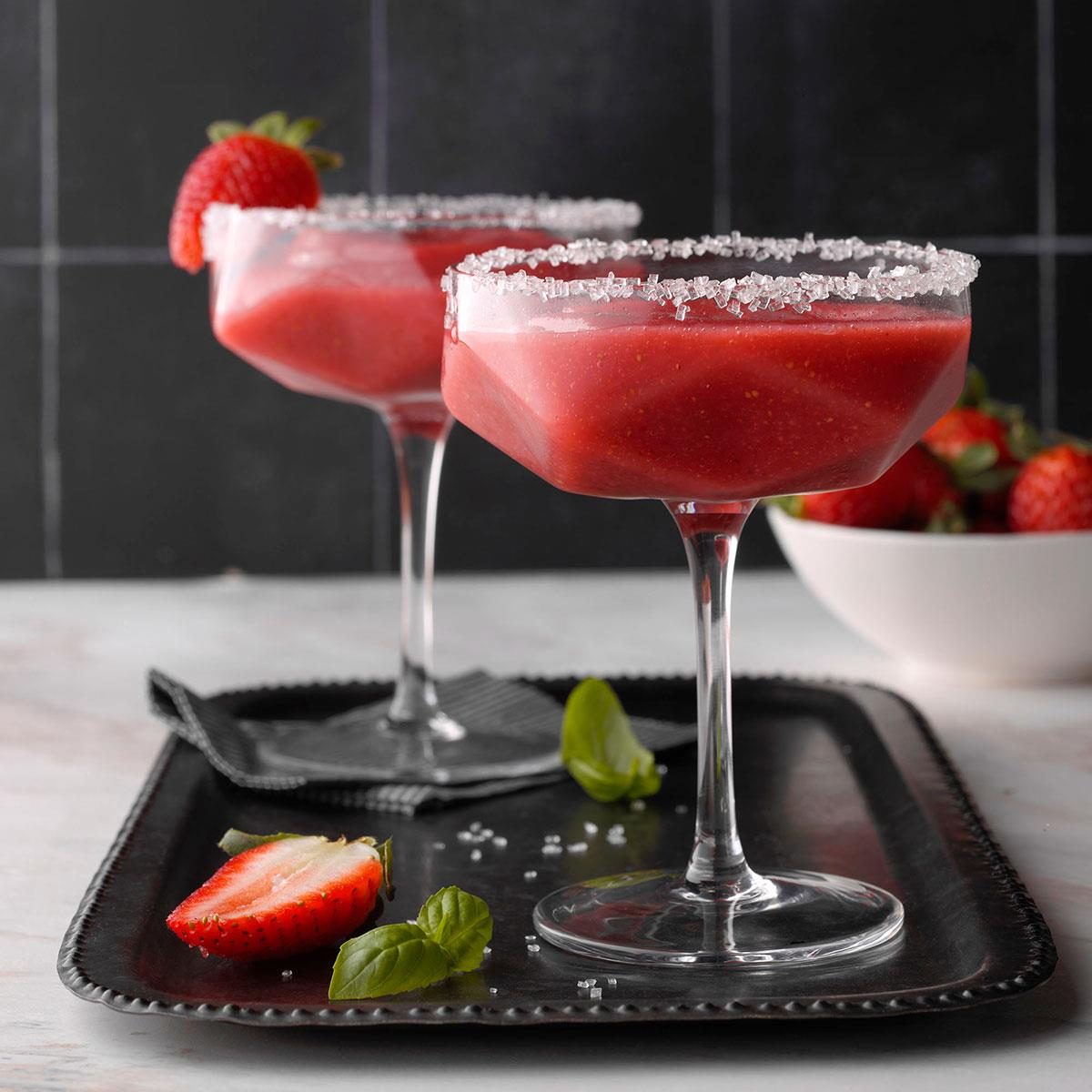 Strawberry Basil Frozen Margarita