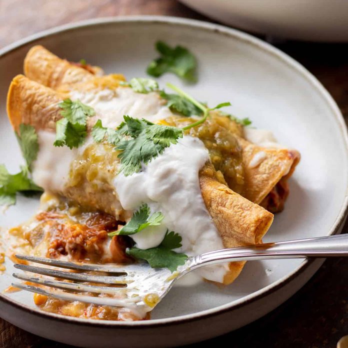 jackfruit recipes Beer Braised Jackfruit Enchiladas With Salsa Verde