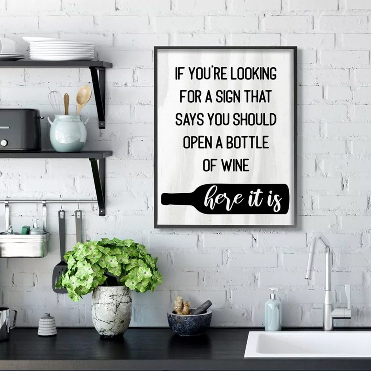 Open Bottle Of Wine Framed Wall Art