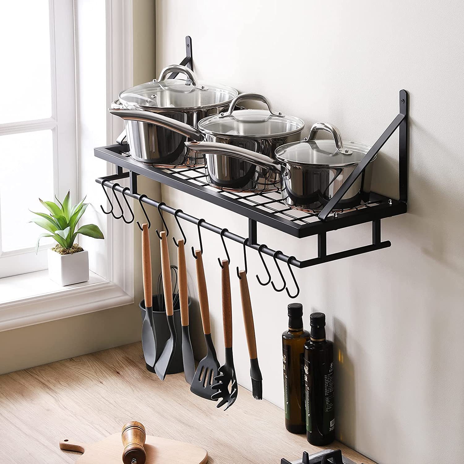 Kes 30 Inch Kitchen Pan Pot Rack Wall Ecomm Via Amazon.com