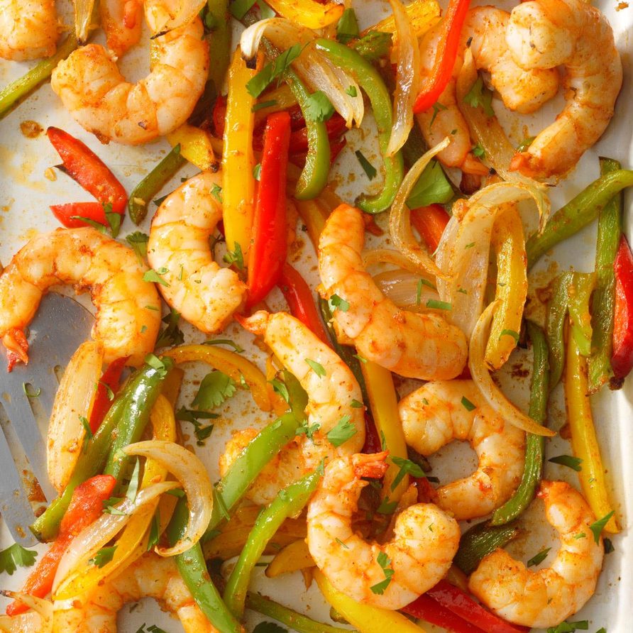 Sheet-Pan Shrimp Fajitas