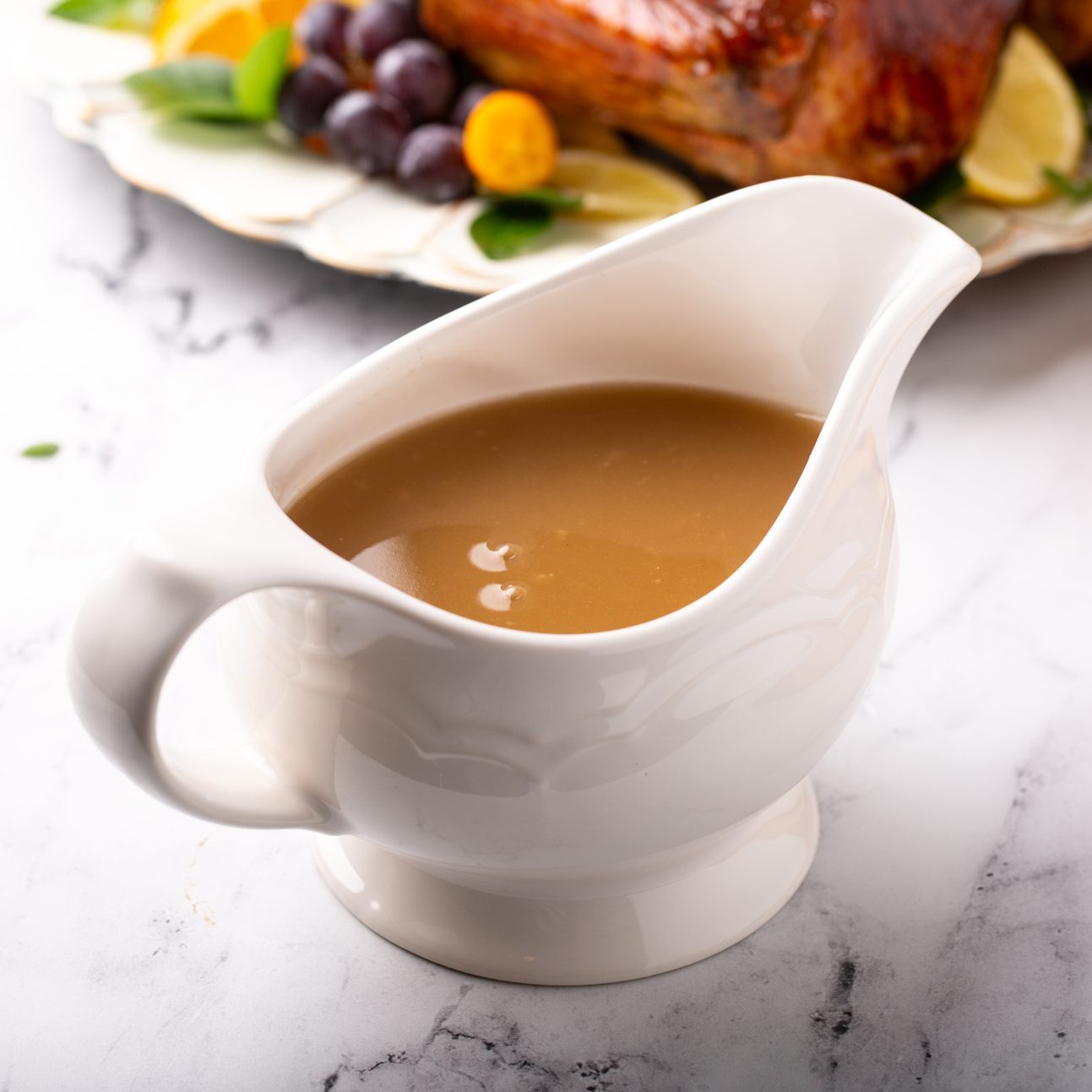 Turkey gravy for in a gravy boat