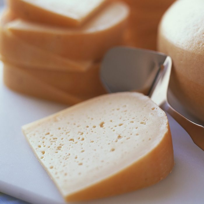 Sliced gouda cheese