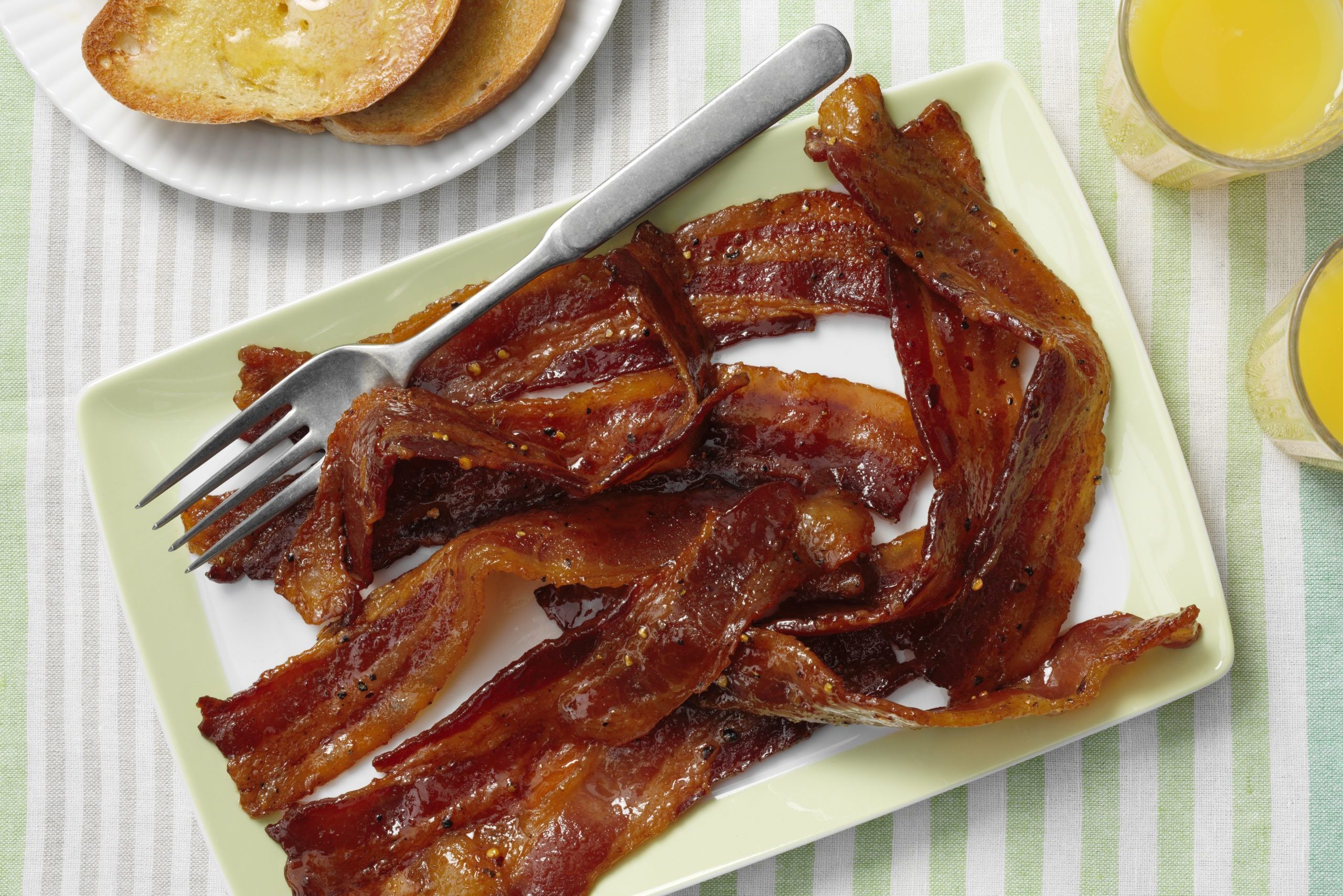 Million Dollar Bacon On Plate Wotj Toast And Juice