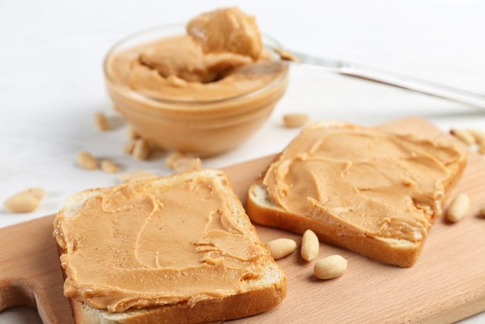 peanut butter sandwich on the table