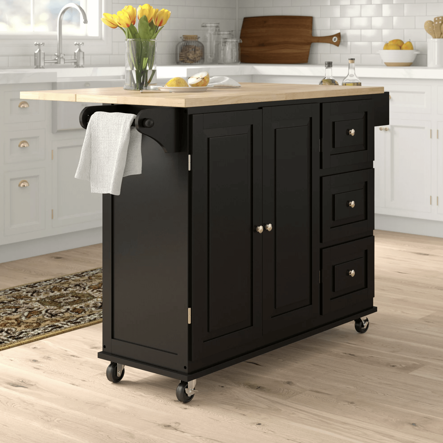 Wood Kitchen Cart Ecomm Via Wayfair