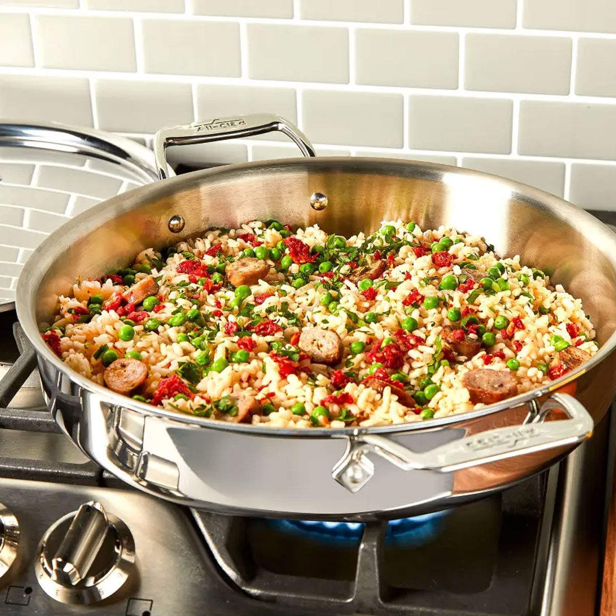 All Clad D3 Stainless 3 Ply Bonded Cookware Mother Of All Pans With Lid 6 Quart