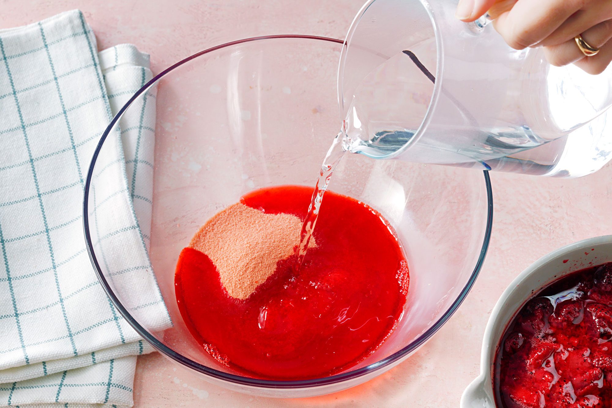 Dissolve the gelatin in boiling water in a large bowl