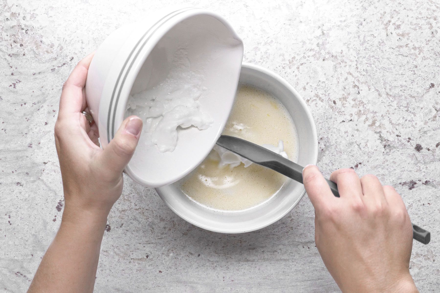 Folding egg whites
