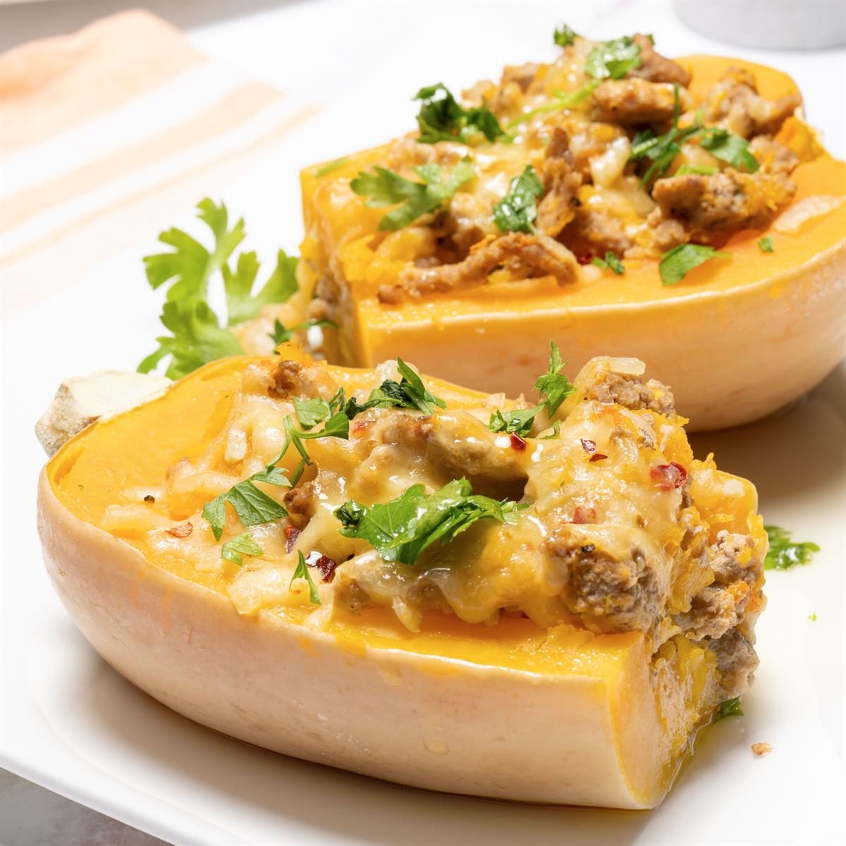 Sausage Stuffed Butternut Squash Exps Tohd24 177890 Orlycatz 7