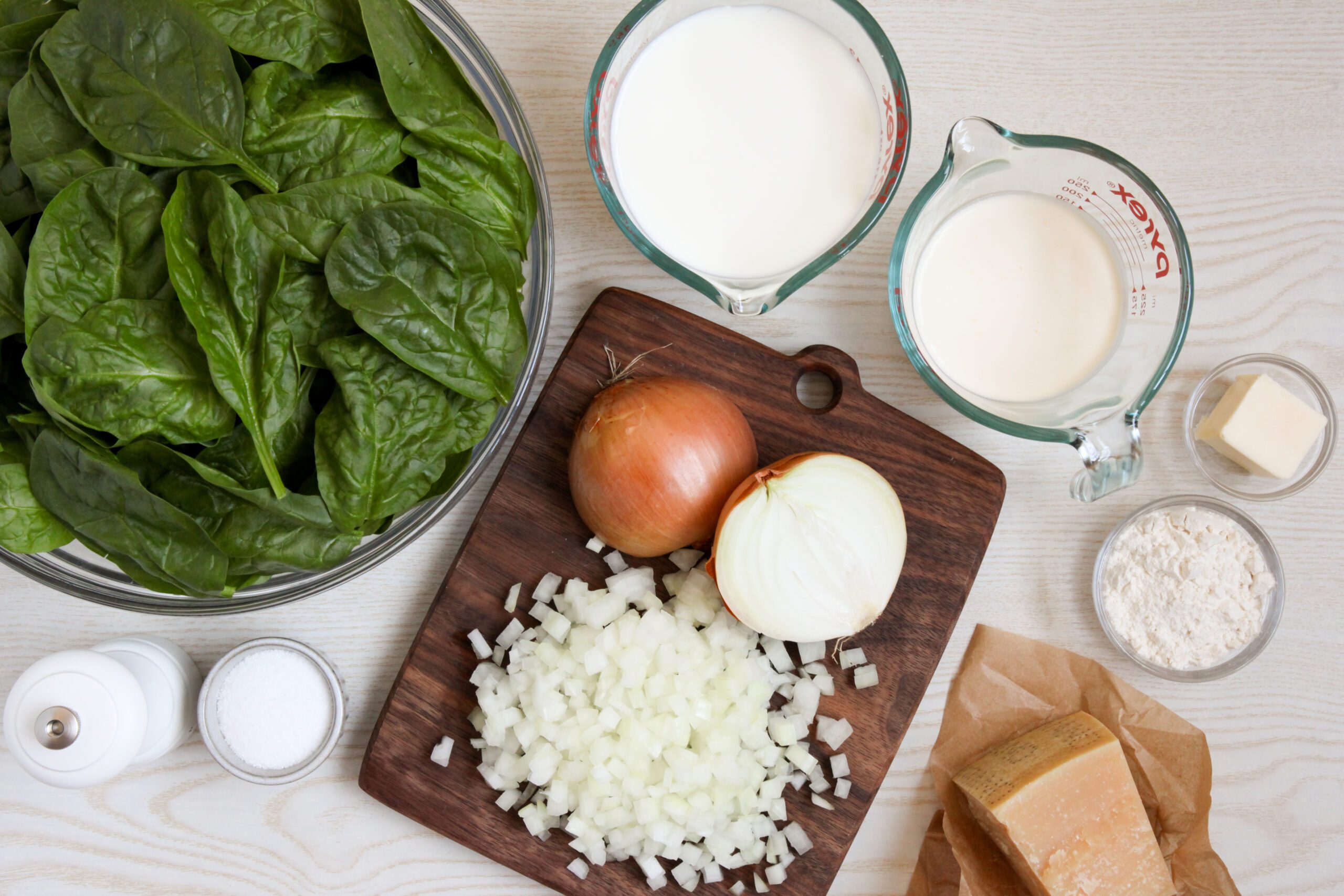 Creamed Spinach ingredients