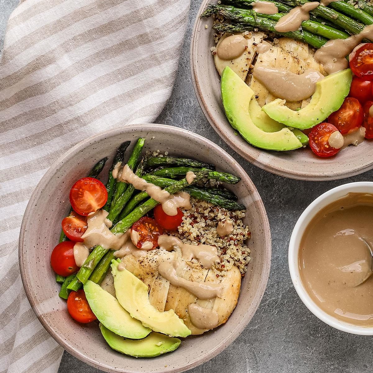 Chicken Quinoa Bowls With Balsamic Dressing Exps Tohd24 199806 Dianarattray 8