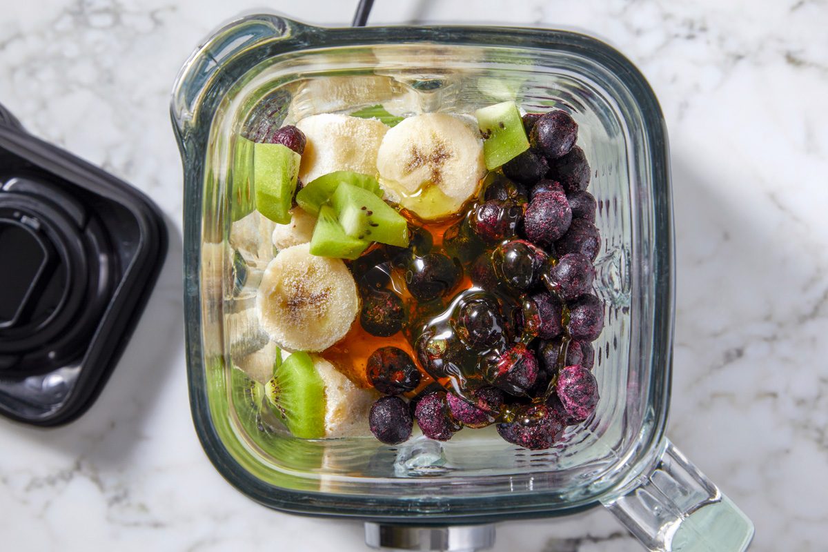 fruits in a blender
