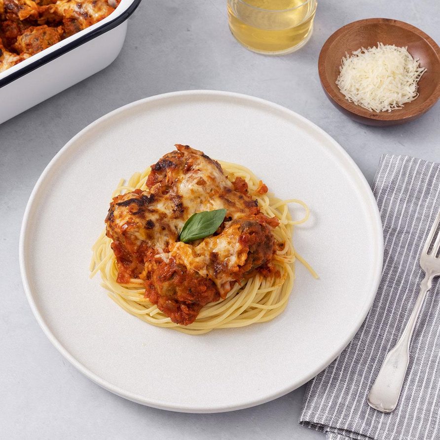 Spaghetti Meatball Bake