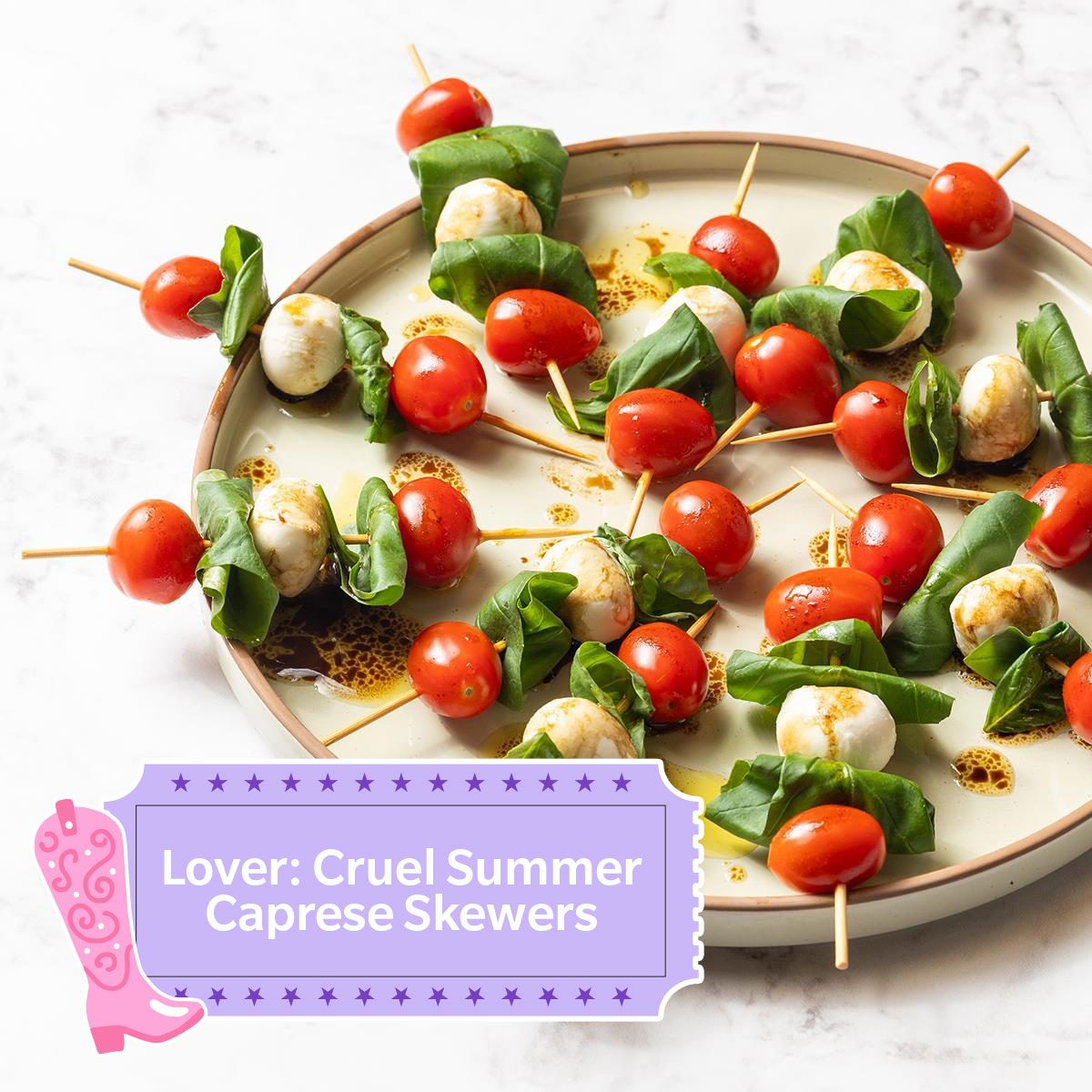11 Ideas For A Super Bowl Party Taylors Version Lover  Cruel Summer Caprese Skewers