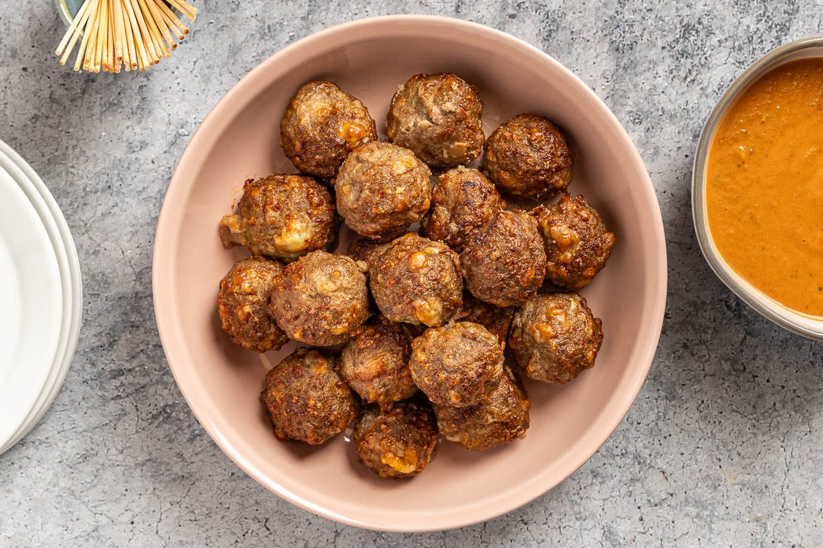 Taste Of Home Keto Air Fryer Meatballs Photo Of The Finished Recipe.