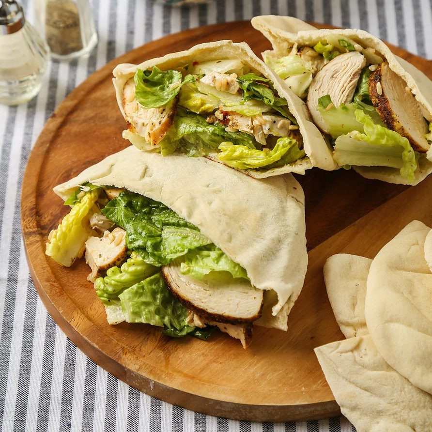 Chicken Caesar Pitas