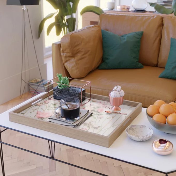 Flat Lay Florals Serving Tray