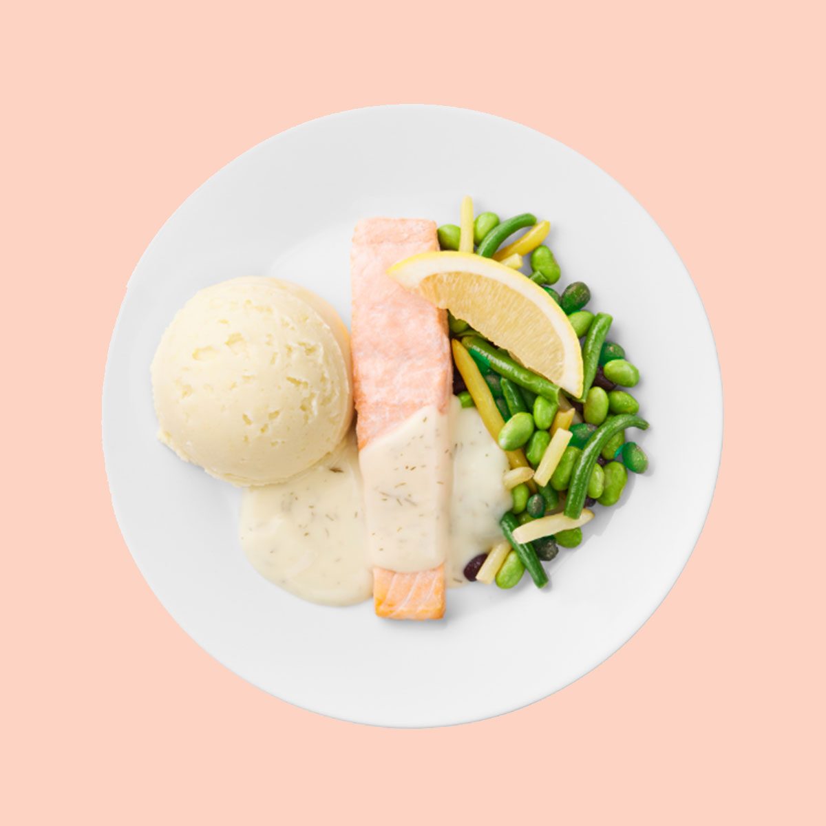 IKEA's salmon fillet on color background
